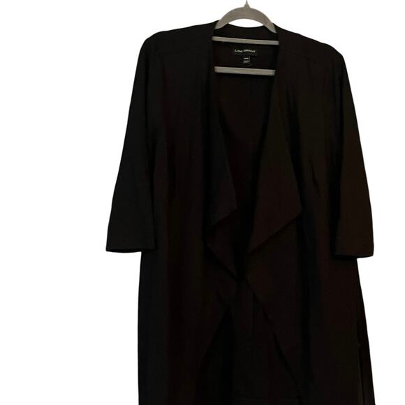Lane Bryant Black Heavy Longline Open Drapey Cardigan Jacket 14/16 Lagenlook - Picture 9 of 9